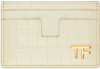 TOM FORD OFF-WHITE SHINY STAMPED CROC TF CARD HOLDER