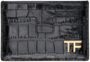 Tom Ford Black Shiny Stamped Croc Tf Card Holder In 1n001 Black