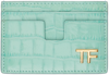 TOM FORD BLUE SHINY STAMPED CROC TF CARD HOLDER