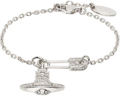 Vivienne Westwood Silver Lucrece Bracelet In P102 Platinum/white
