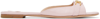 Tom Ford Pink Stamped Lizard Leather Slides In 1p043 Pastel Pink