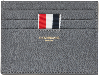 Thom Browne Gray Crab Appliqué Card Holder In 025 Dark Grey
