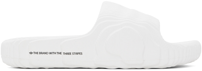 ADIDAS ORIGINALS WHITE ADILETTE 22 SLIDES