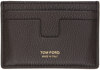 TOM FORD BROWN SOFT LEATHER CARD HOLDER