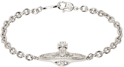Vivienne Westwood Silver Mini Bas Relief Bracelet In Platinum