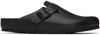 Birkenstock Boston Leather Buckled Clogs In Black