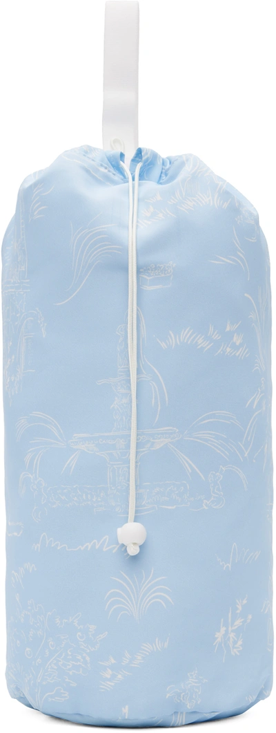 Kijun Blue Drawstring Sport Bag In Print Sky Blue