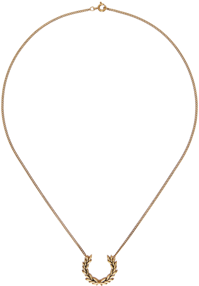 Fred Perry Gold Laurel Wreath Necklace In 480 Gold