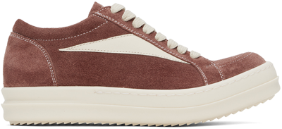 Rick Owens Vintage Leather-trimmed Suede Trainers In Pink And Milk