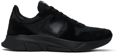 Tom Ford Black Jagga Sneakers In Black + Black