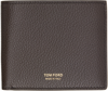 TOM FORD BROWN SOFT GRAIN LEATHER BIFOLD WALLET