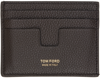 Tom Ford Brown T Line Card Holder In Chocolate