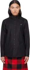 VIVIENNE WESTWOOD BLACK 2 BUTTON KRALL SHIRT