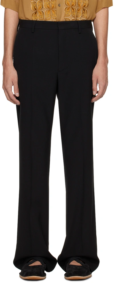 Dries Van Noten Black Creased Trousers In 900 Black