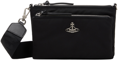 Vivienne Westwood Black Penny Db Pouch Crossbody Bag In N401 Black
