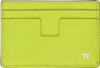 Tom Ford Green Leather Classic Card Holder In Lime