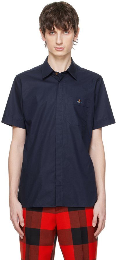 Vivienne Westwood Navy Classic Shirt In Aw22-k410