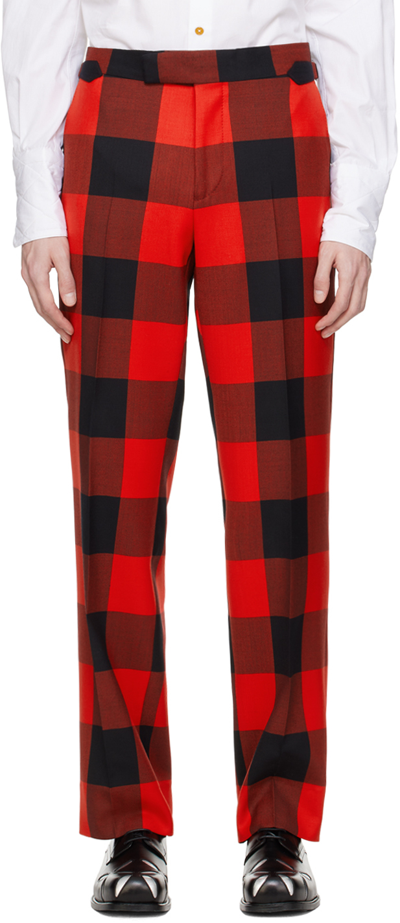 Vivienne Westwood Red & Black Sang Trousers In Ss24-h208