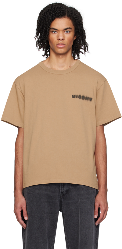 Misbhv Logo-print Cotton T-shirt In Brown