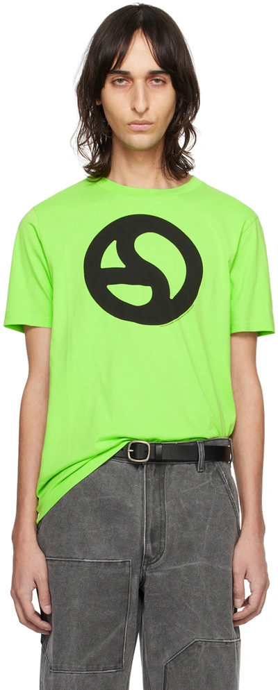 Acne Studios Green Graphic T-shirt In Abf Sharp Green