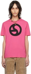 ACNE STUDIOS PINK GRAPHIC T-SHIRT