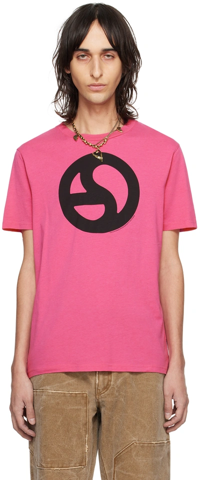 ACNE STUDIOS PINK GRAPHIC T-SHIRT