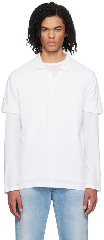 Sunspel White Two-button Polo