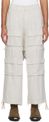 MISBHV GRAY RAW EDGE CARGO PANTS