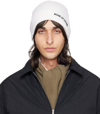 ACNE STUDIOS OFF-WHITE EMBROIDERED BEANIE