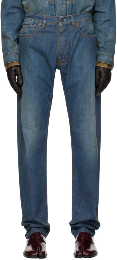 Maison Margiela Blue Faded Jeans In 961 American Classic