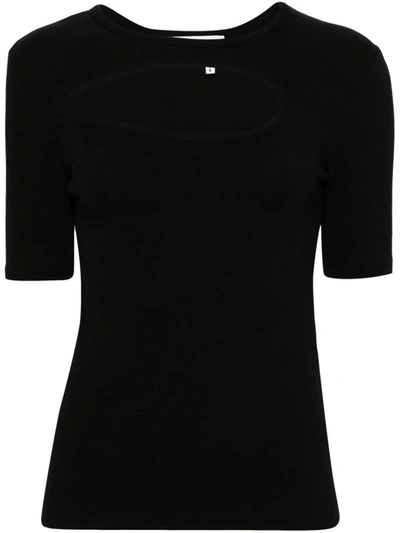 Remain Birger Christensen Remain Rib Cut Out T-shirt In Black