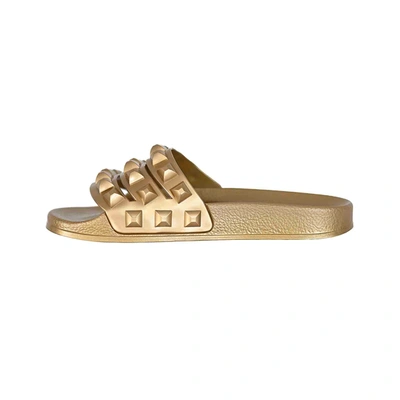 Carmen Sol Carmensita Platform Slides Sandals In Gold
