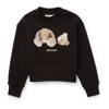 PALM ANGELS Black Bear Motif Crew-neck Sweatshirt