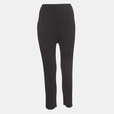 Pre-owned Dion Lee Black Rib Knit Elasticated Waist Float Trousers L
