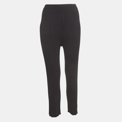 Pre-owned Dion Lee Black Rib Knit Elasticated Waist Float Pants L