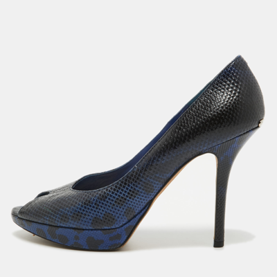 Pre-owned Dior Pumps Size 39.5 In Navy Blue