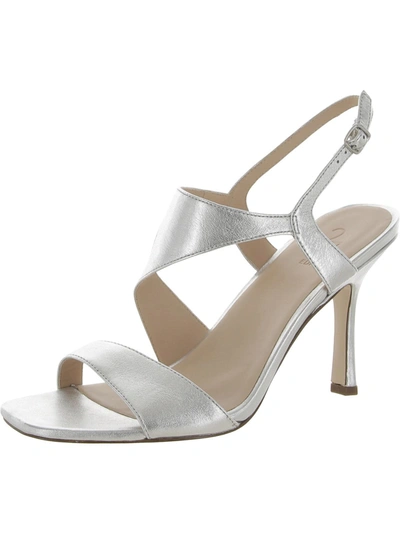 Naturalizer Lanie Womens Leather Slingback Sandals In Silver