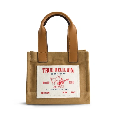 True Religion Mini Tote In Beige