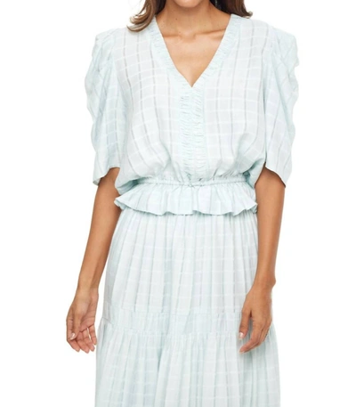 Anna Cate Sophia Top In Soft Blue Plaid