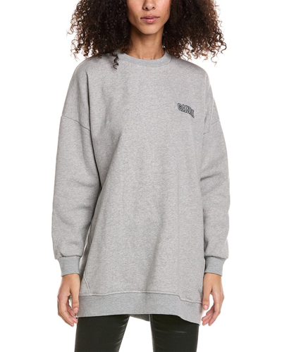 Ganni Oversized Sweatshirt In Grey