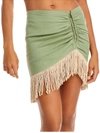 JUST BEE QUEEN VALENCIA WOMENS FRINGE RUCHED MINI SKIRT