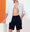 Vilebrequin Baie Linen Bermuda Cargo Shorts In Blue