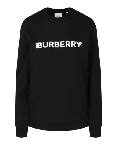 Burberry Logo Print Knit Sweater In Black