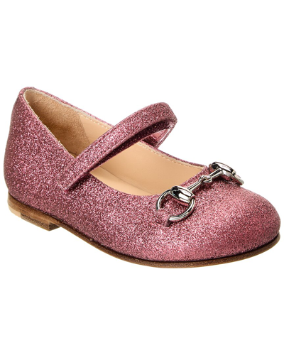 Gucci Kids' Toddler Ballet Flat With Horsebit In Pink
