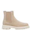 Aquatalia Women's Olessa Elastic-panel Suede Chelsea Boots In White