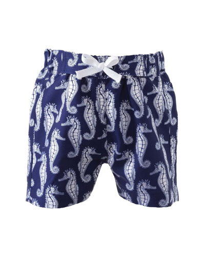 Rachel Riley Kids'  Seahorse Swim Short In Blue