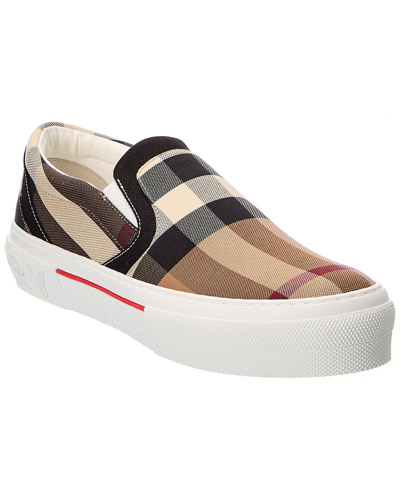 Burberry Vintage Check Canvas Slip-on Trainer In Brown