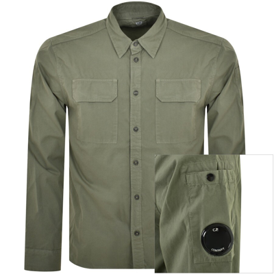 C P Company Cp Company Gabardine Pocket Overshirt Green