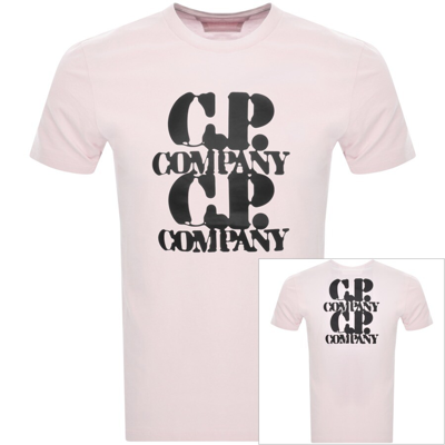 C P Company Cp Company Jersey Graphic T Shirt Pink
