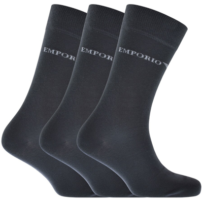 Armani Collezioni Emporio Armani 3 Pack Socks Navy